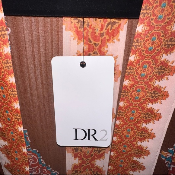 NWT DR2 by Daniel Rainn Pleated Paisley Kimono Bohemian OSFA Euro Summer Beach - Picture 5 of 6